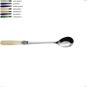 Cucchiaio bibita georgian, Acciaio 18/10 AISI 304 Lucido manicatura acrilico perlato, lunghezza 211 mm