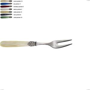 Forchetta carne georgian, Acciaio 18/10 AISI 304 Lucido manicatura acrilico perlato, lunghezza 209 mm