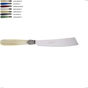 Coltello torta georgian, Acciaio 18/10 AISI 304 Lucido manicatura acrilico perlato, lunghezza 232 mm