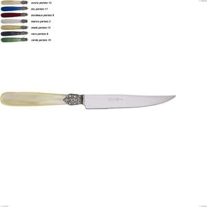 Coltello bistecca georgian, Acciaio 18/10 AISI 304 Lucido manicatura acrilico perlato, lunghezza 223 mm