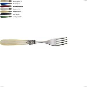 Forchetta frutta georgian, Acciaio 18/10 AISI 304 Lucido manicatura acrilico perlato, lunghezza 189 mm