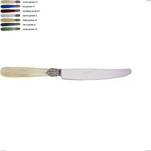 Coltello tavola georgian, Acciaio 18/10 AISI 304 Lucido manicatura acrilico perlato, lunghezza 237 mm