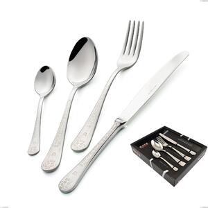 Set Posate HERMITAGE 24 pezzi in acciaio 18/10 lucidate a specchio spessore 2,5 mm in Confezione Vetrina