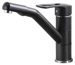 Miscelatore monocomando per lavello da cucina, girevole a 360°, colore nero