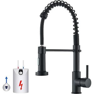 Rubinetto da cucina a bassa pressione, girevole a 360°, con 2 funzioni spray, colore nero