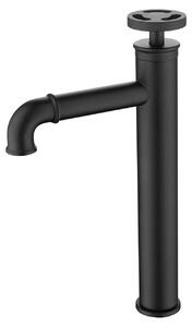 Miscelatore monocomando per lavabo, solo acqua fredda, stile industriale, colore nero