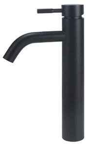 Rubinetto da bagno, colore nero, lavabo, miscelatore alto con bocchetta da 29 cm, acciaio inossidabile 304