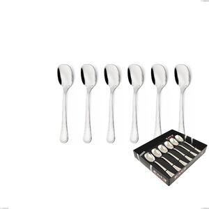 Confezione vetrina 6 pezzi gelato Impero Argento 8 micron, Acciaio inox Aisi 304 Finitura Argentata, spessore argento 8 micron, spessore posata 3 mm
