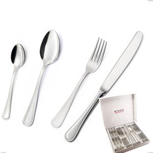 Cofanetto 24 pezzi Impero Argento 8 micron, Acciaio inox Aisi 304 Finitura Argentata, spessore argento 8 micron, spessore posata 3 mm