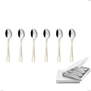 Confezione a libro 6 pezzi cucchiaini caff� Impero oro, acciaio 18-10, oro 24 carati lucido, spessore 2.5 mm