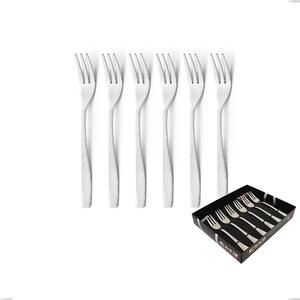 Confezione vetrina 6 pezzi forchettine dolce Infinity la Divina, Acciaio 18/10 Inox Lucido con incisione al laser, spessore 2,5 mm mm