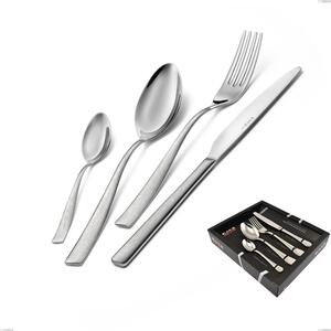 Confezione vetrina 24 pezzi Infinity la Divina, Acciaio 18/10 Inox Lucido con incisione al laser, spessore 2,5 mm mm- posate