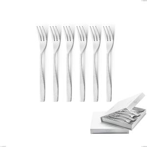 Confezione a libro 6 pezzi forchette dolce Infinity la Divina, Acciaio 18/10 Inox Lucido con incisione al laser, spessore 2,5 mm mm