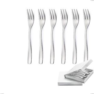 Confezione a libro 6 pezzi forchette dolce infinity Sabbiato , Acciaio 18/10 (aisi 304 ) incisione laser, spessore 2.5 mm- posate
