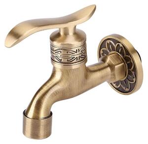 Miscelatore per lavabo da montare a parete, in ottone, per acqua fredda, con maniglia a leva e design retrò
