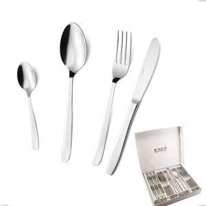 Cofanetto 24 pezzi coltello economico katya, Acciaio inox Aisi 304 Posate Lucide, spessore 2 mm