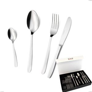 Confezione panoramica a libro 24 pezzi katya, Acciaio inox Aisi 304 Posate Lucide, spessore 2 mm