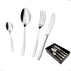 Confezione vetrina 24 pezzi coltello economico katya, Acciaio inox Aisi 304 Posate Lucide, spessore 2 mm- posate