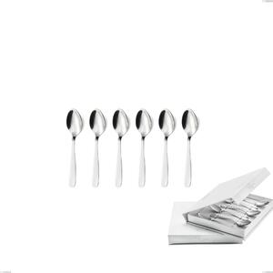 Confezione a libro 6 pezzi cucchiaino moka katya, Acciaio inox Aisi 304 Posate Lucide, spessore 2 mm