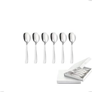 Confezione a libro 6 pezzi cucchiaini gelato katya, Acciaio inox Aisi 304 Posate Lucide, spessore 2 mm