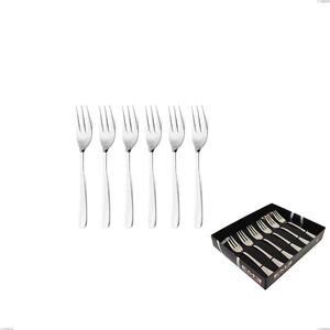 Confezione vetrina 6 pezzi forchettine dolce katya, Acciaio inox Aisi 304 Posate Lucide, spessore 2 mm