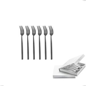Confezione a libro 6 pezzi forchette dolce Kyoto Black, Acciaio inox (Aisi 304) trattamento pvd acciaio lucido