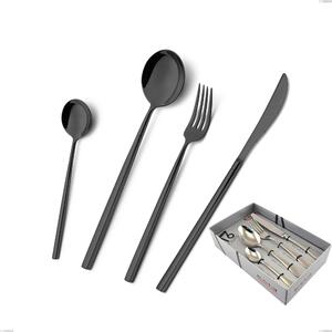 Confezione vetrina 16 pezzi Kyoto Black, Acciaio inox (Aisi 304) trattamento pvd acciaio lucido