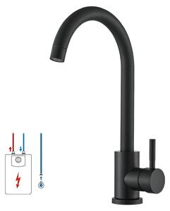 Rubinetto da cucina a bassa pressione, girevole a 360°, per lavello, finitura rame nero
