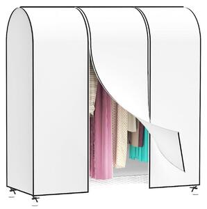 Copertura traspirante per appendiabiti, dimensioni 152 x 152 x 50 cm, colore bianco, con 2 cerniere, realizzata in tessuto non tessuto