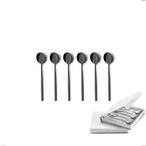 Confezione a libro 6 pezzi cucchiaini caff� Kyoto Black, Acciaio inox (Aisi 304) trattamento pvd acciaio lucido