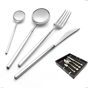 Confezione vetrina 24 pezzi kyoto, Acciaio inox (Aisi 304) inox lucido- posate