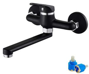 Miscelatore monocomando da parete, cromato, con rotazione a 360°