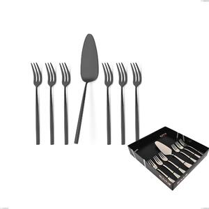 Confezione vetrina 7 pezzi dolce Kyoto Black, Acciaio inox (Aisi 304) trattamento pvd acciaio lucido