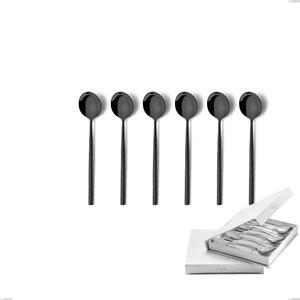 Confezione a libro 6 pezzi cucchiaini caff� Kyoto Origami Black, Acciaio inox (Aisi 304) trattamento pvd acciaio lucido