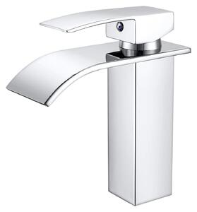 Rubinetto per lavabo, monocomando, modello a cascata, 105 mm, finitura cromata