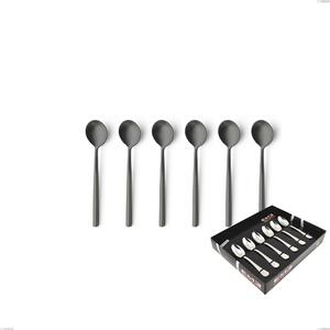 Confezione vetrina 6 pezzi moka Kyoto Sabbiato Black, Acciaio inox (Aisi 304) inox sabbiato