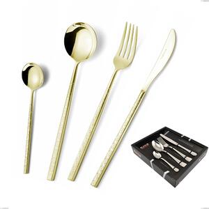 Confezione vetrina 24 pezzi Kyoto Origami Tin Gold, Acciaio inox (Aisi 304) trattamento pvd acciaio lucido