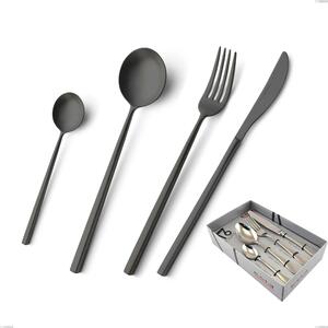 Confezione vetrina 16 pezzi Kyoto Sabbiato Black, Acciaio inox (Aisi 304) inox sabbiato- posate