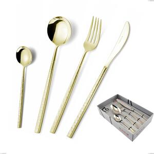 Confezione vetrina 16 pezzi Kyoto Origami Tin Gold, Acciaio inox (Aisi 304) trattamento pvd acciaio lucido