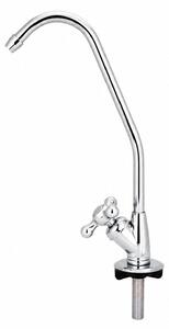 Rubinetto per cucina, attacco da 1/4 di pollice, girevole a 360°, design elegante color argento, altezza 28 cm, adatto per sistemi di osmosi inversa e filtri per l'acqua