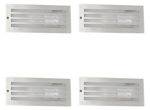 Set di 4 faretti da incasso moderni in acciaio IP44 - Hurricane