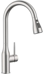 Miscelatore per cucina, rubinetto per lavello, acciaio inossidabile, girevole a 360°, 3 modalità, design ad arco alto