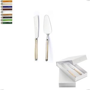 Confezione a libro 2 pezzi,paletta pi� coltello dolce da servizio Linea Perlato, Acciaio inox 18/10 (AISI304)