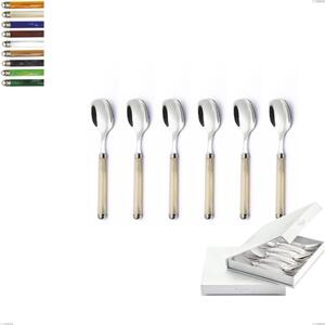 Confezione a libro 6 pezzi cucchiaini gelato Linea Perlato, Acciaio inox 18/10 (AISI304)