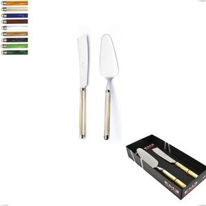Confezione vetrina 2 pezzi,paletta pi� coltello dolce da servizio Linea Perlato, Acciaio inox 18/10 (AISI304)