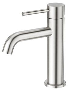 Miscelatore per lavabo, solo acqua fredda, acciaio inossidabile spazzolato, aeratore in ABS, attacco G 3/8
