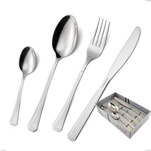 Confezione vetrina 16 pezzi coltello economico loira, Acciaio inox Aisi 304 lucido, spessore 2 mm, design Classico