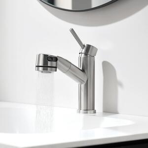 Miscelatore per lavabo estraibile, in acciaio inossidabile, con acqua calda e fredda