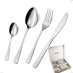 Cofanetto 24 pezzi coltello economico loira, Acciaio inox Aisi 304 lucido, spessore 2 mm, design Classico