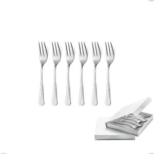 Confezione a libro 6 pezzi forchette dolce loira, Acciaio inox Aisi 304 lucido, spessore 2 mm, design Classico